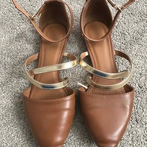 Brown and gold flats